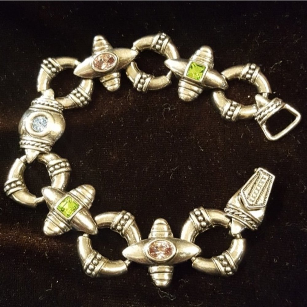 Premier Designs Gemstone Silver tone bracelet
